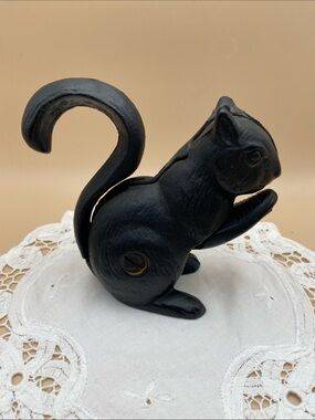 Vintage Black Cast Iron Squirrel Nutcracker